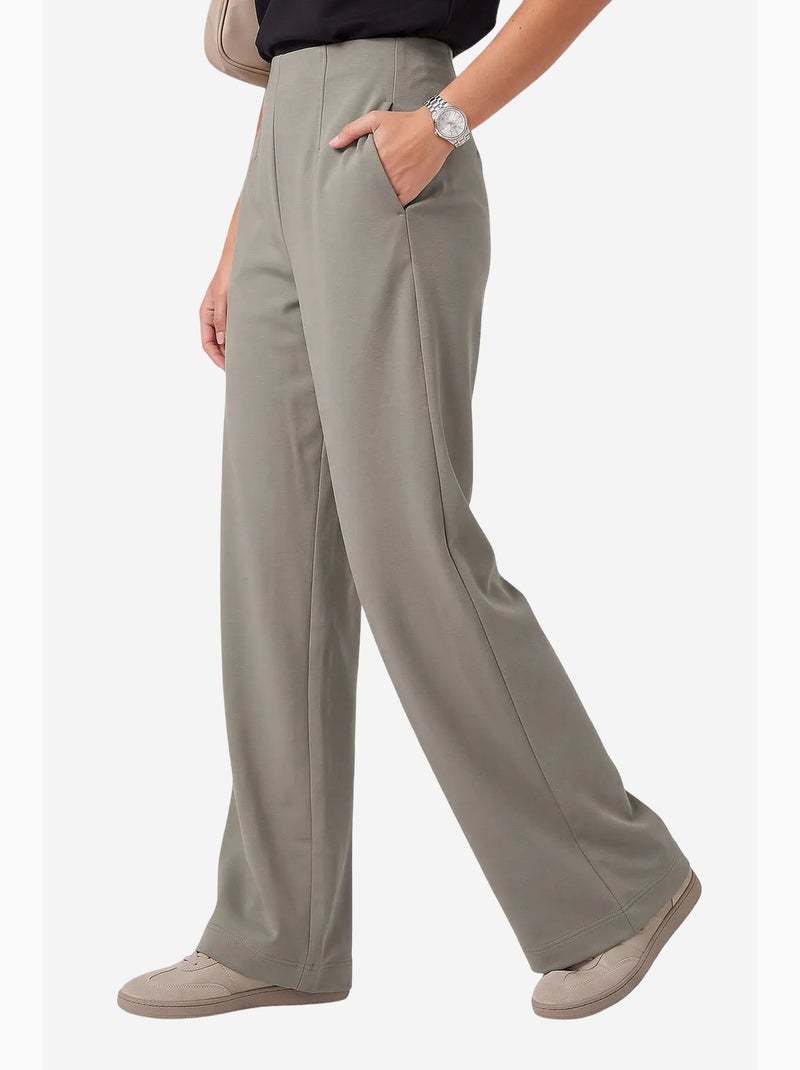 Pantalón de mujer recto tommy Caqui - Kiabi
