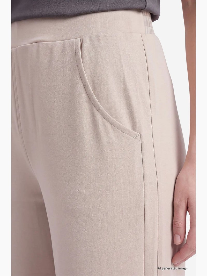 Pantalón de mujer sin cierre tommy Beige arcilla - Kiabi