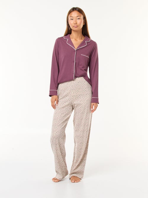 Pantalón de noche de canalé - Kiabi