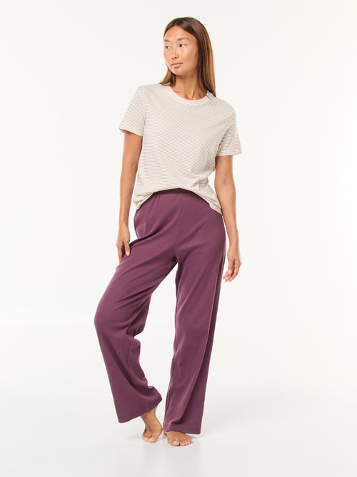 Pantalón de noche de canalé - Kiabi