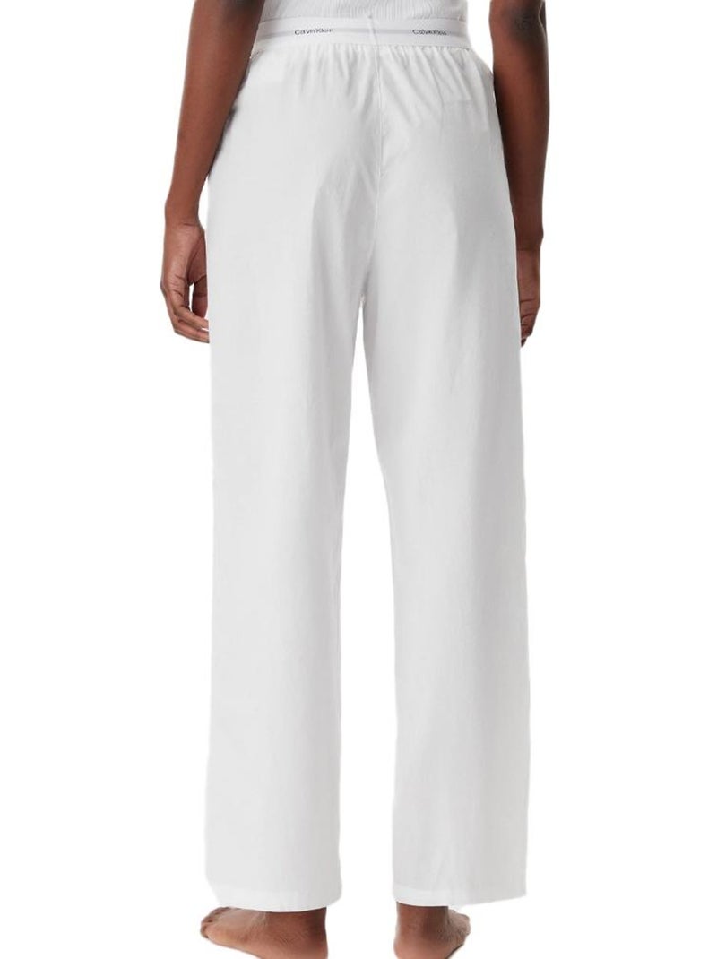 Pantalón de Noche para Mujer Calvin Klein Jeans Popelín con Logo Blanco - Kiabi