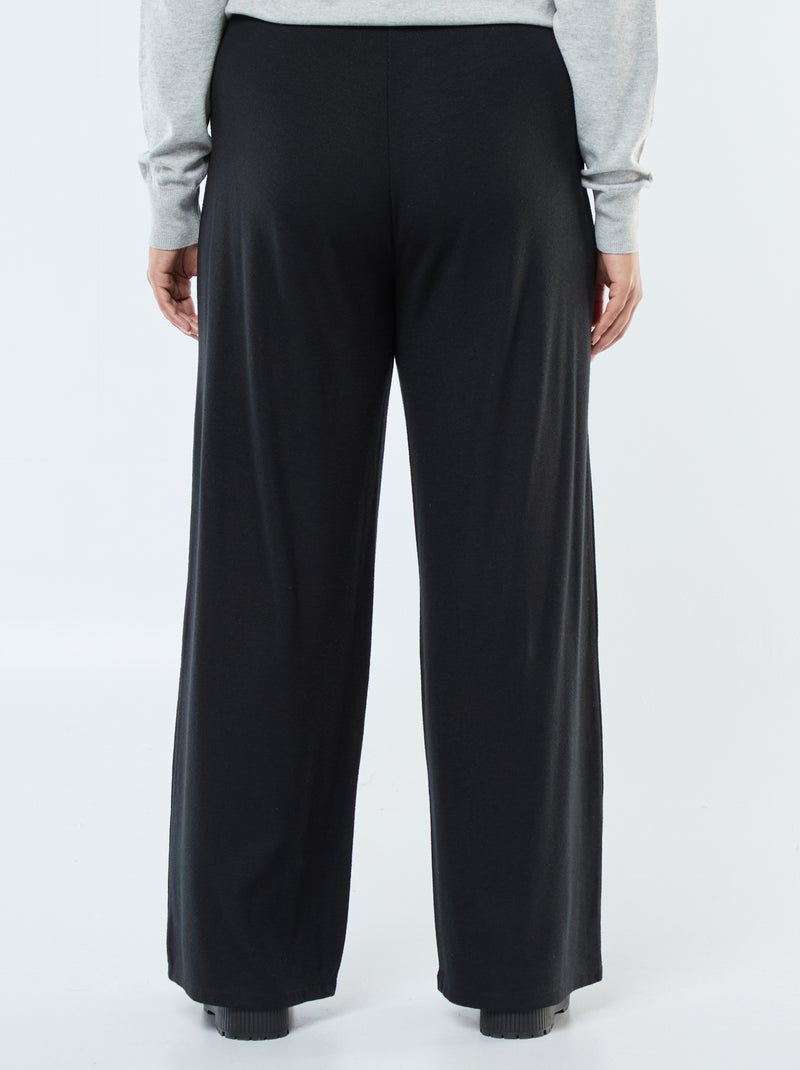 Pantalón de pana ancho liso Negro - Kiabi