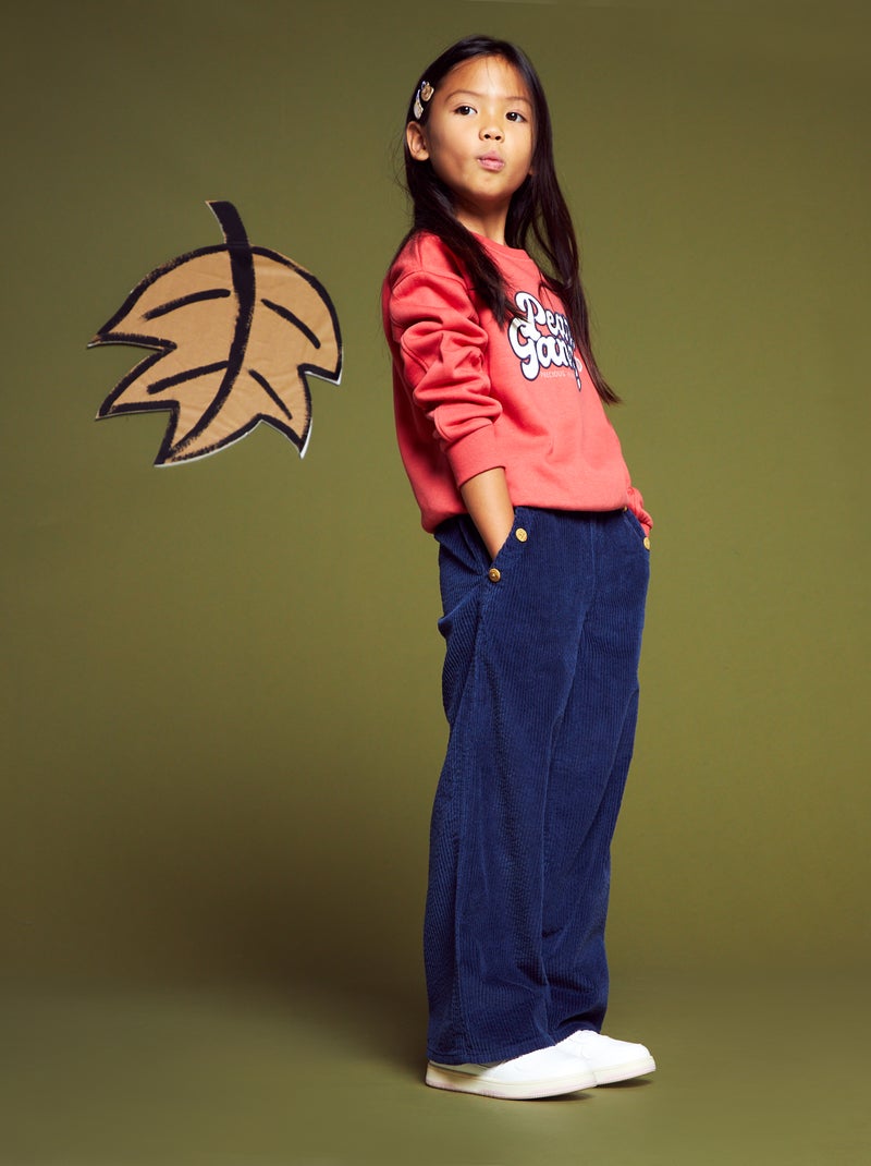 Pantalón de pana azul oscuro - Kiabi