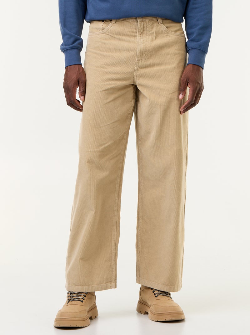 Pantalón de pana Beige - Kiabi