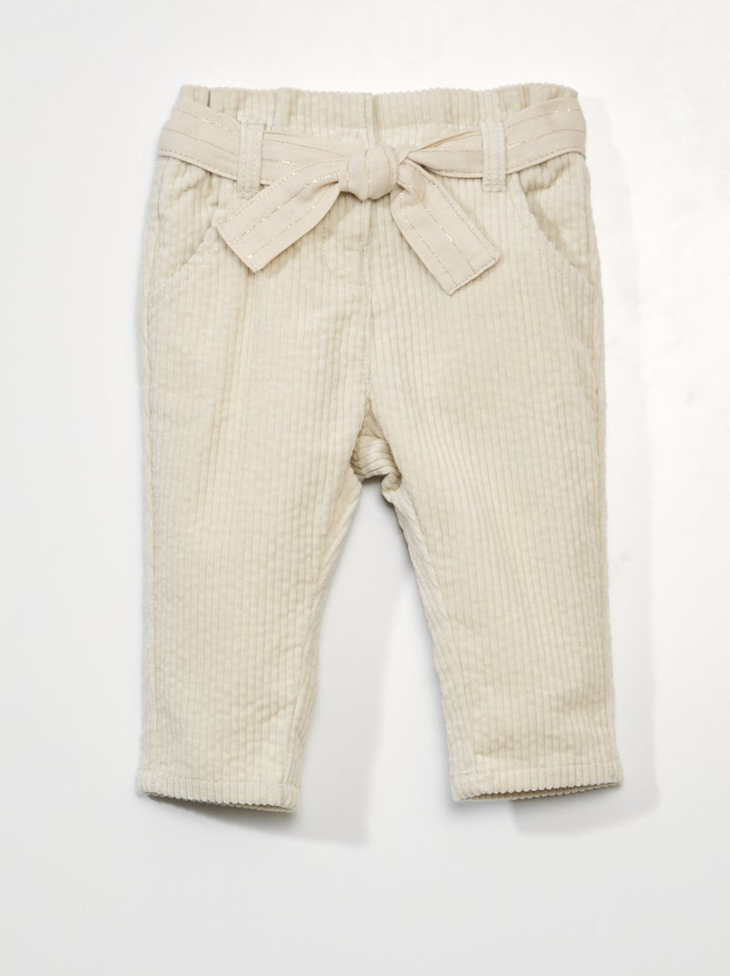 Pantalón de pana BLANCO - Kiabi