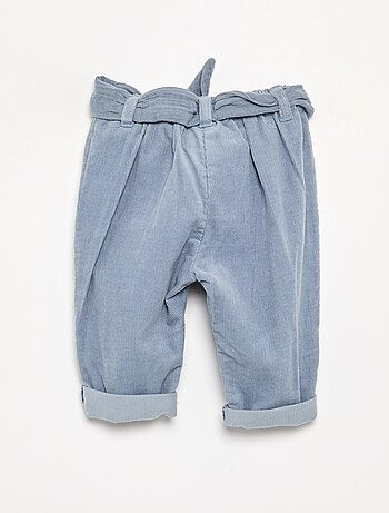 Pantalón de pana con bolsillos bordados