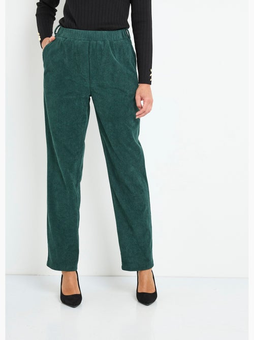 Pantalón de pana con cintura elástica - Afibel - Kiabi Pantalón de pana con cintura elástica - Afibel - Kiabi