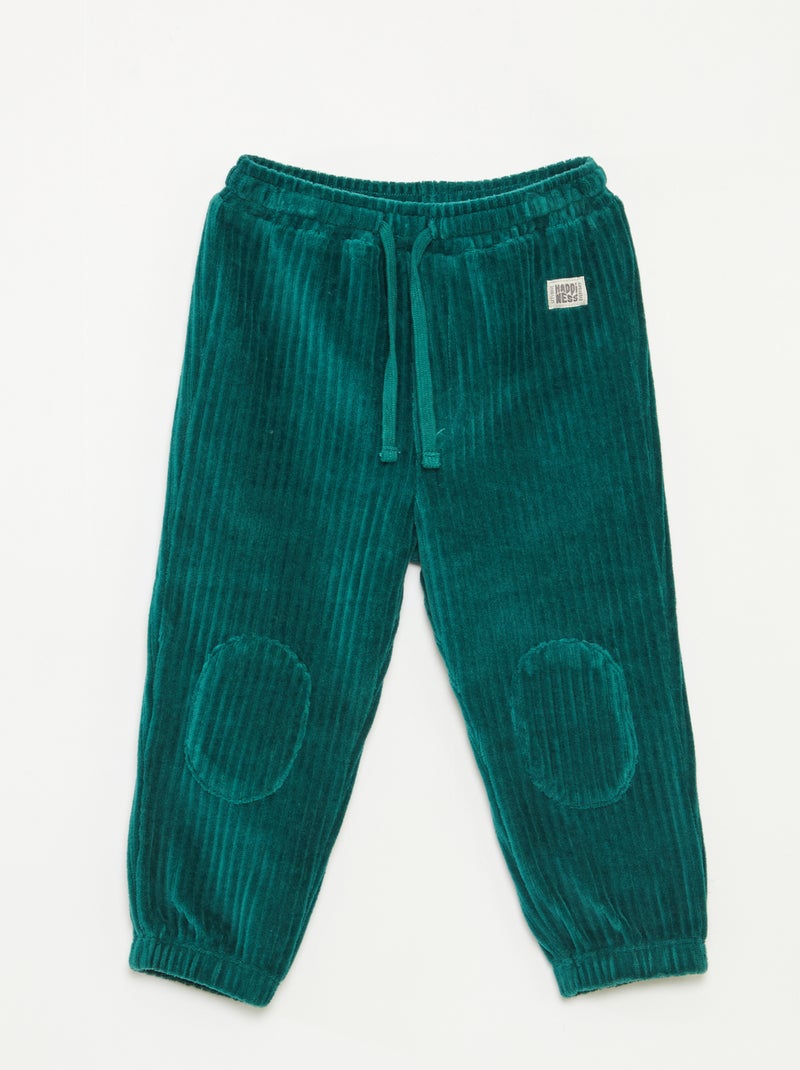 Pantalón de pana con cintura elástica Verde - Kiabi