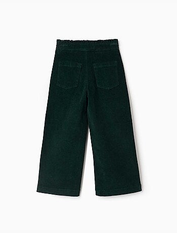 Pantalón de pana con cintura paperbag con volantes