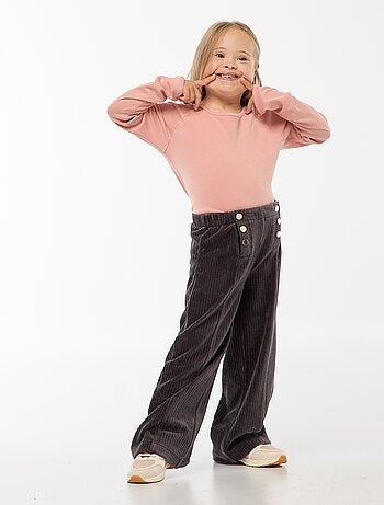 Pantalón de pana con doble abertura con botones a presión - So Easy