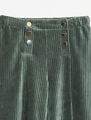 Pantalón de pana con doble abertura con botones a presión - So Easy