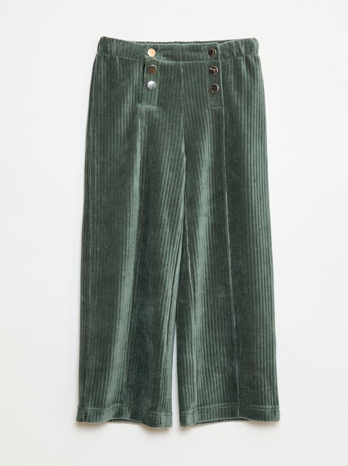 Pantalón de pana con doble abertura con botones a presión - So Easy - Kiabi