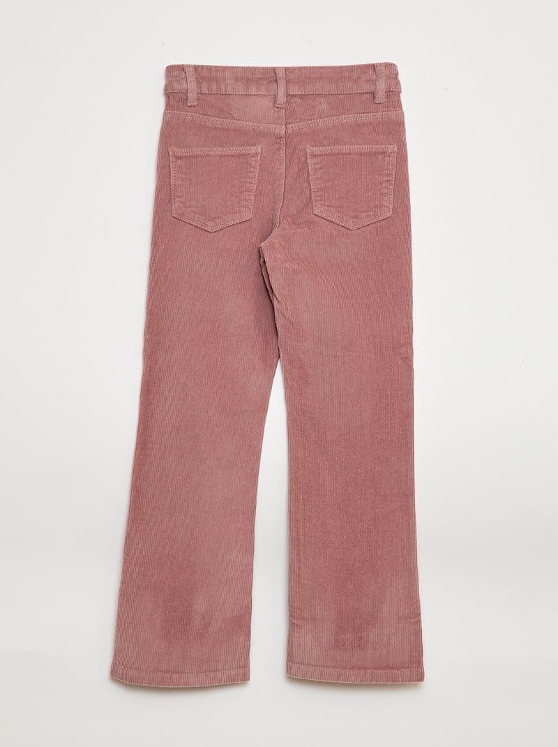 Pantalón de pana corte flare Rosa - Kiabi