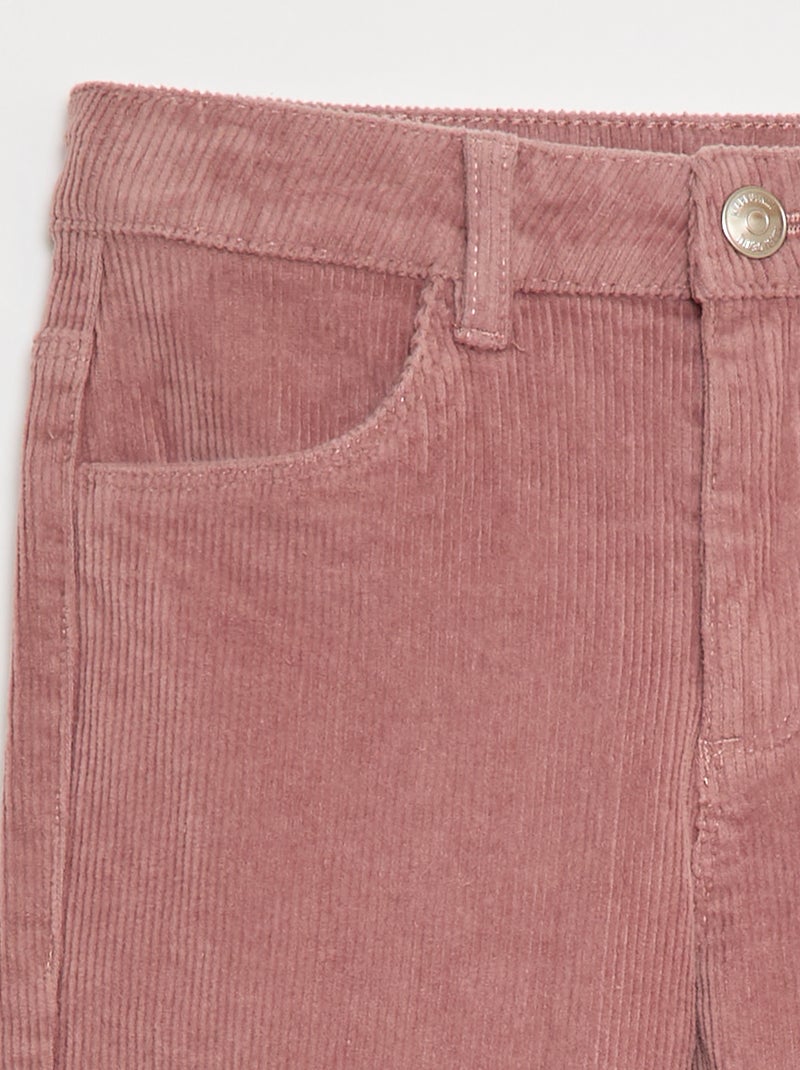 Pantalón de pana corte flare Rosa - Kiabi