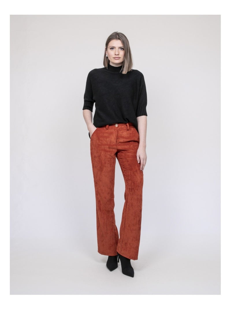 Pantalón de pana ELIO Rojo ladrillo - Kiabi