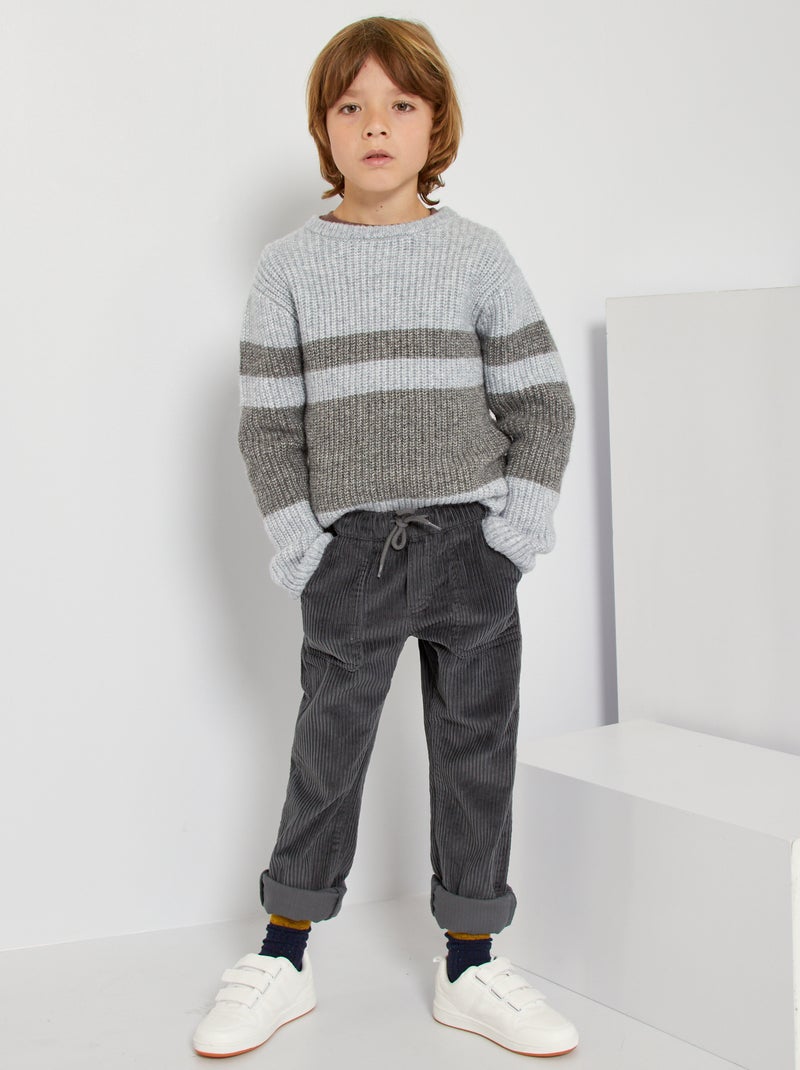 Pantalón de pana GRIS - Kiabi