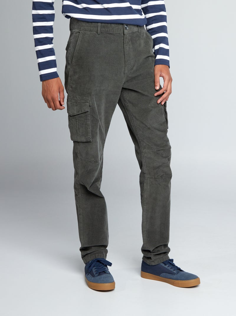 Pantalón de pana multibolsillos KAKI - Kiabi