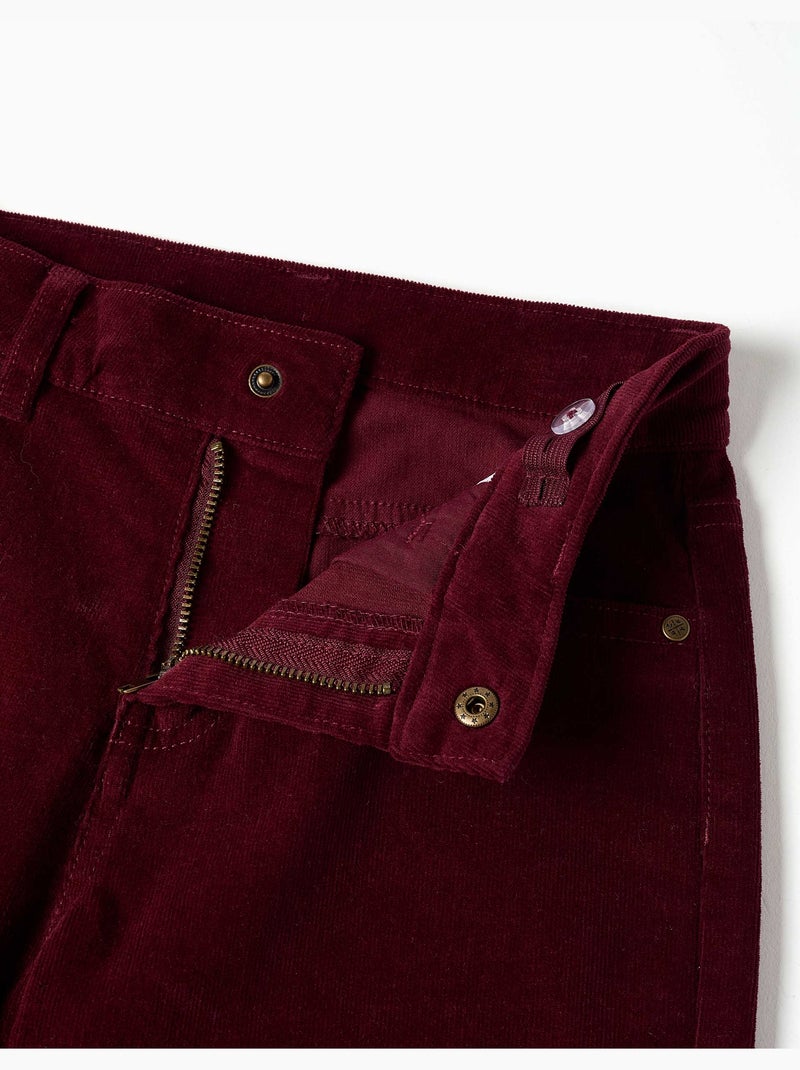 Pantalón de pana recto Rojo oscuro - Kiabi