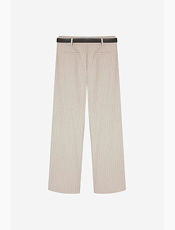 Pantalón de pernera ancha a rayas con pinzas dilvin