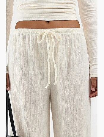 Pantalón de pernera ancha con cintura de cordón busem