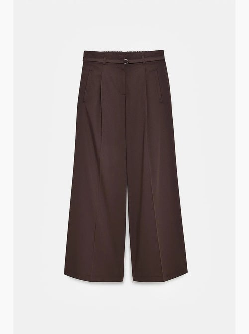 Pantalón de pernera ancha con cinturón dilvin - Kiabi Pantalón de pernera ancha con cinturón dilvin - Kiabi