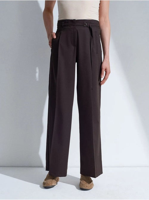 Pantalón de pernera ancha con cinturón dilvin - Kiabi Pantalón de pernera ancha con cinturón dilvin - Kiabi