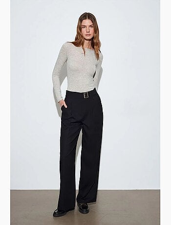 Pantalón de pernera ancha con cinturón dilvin