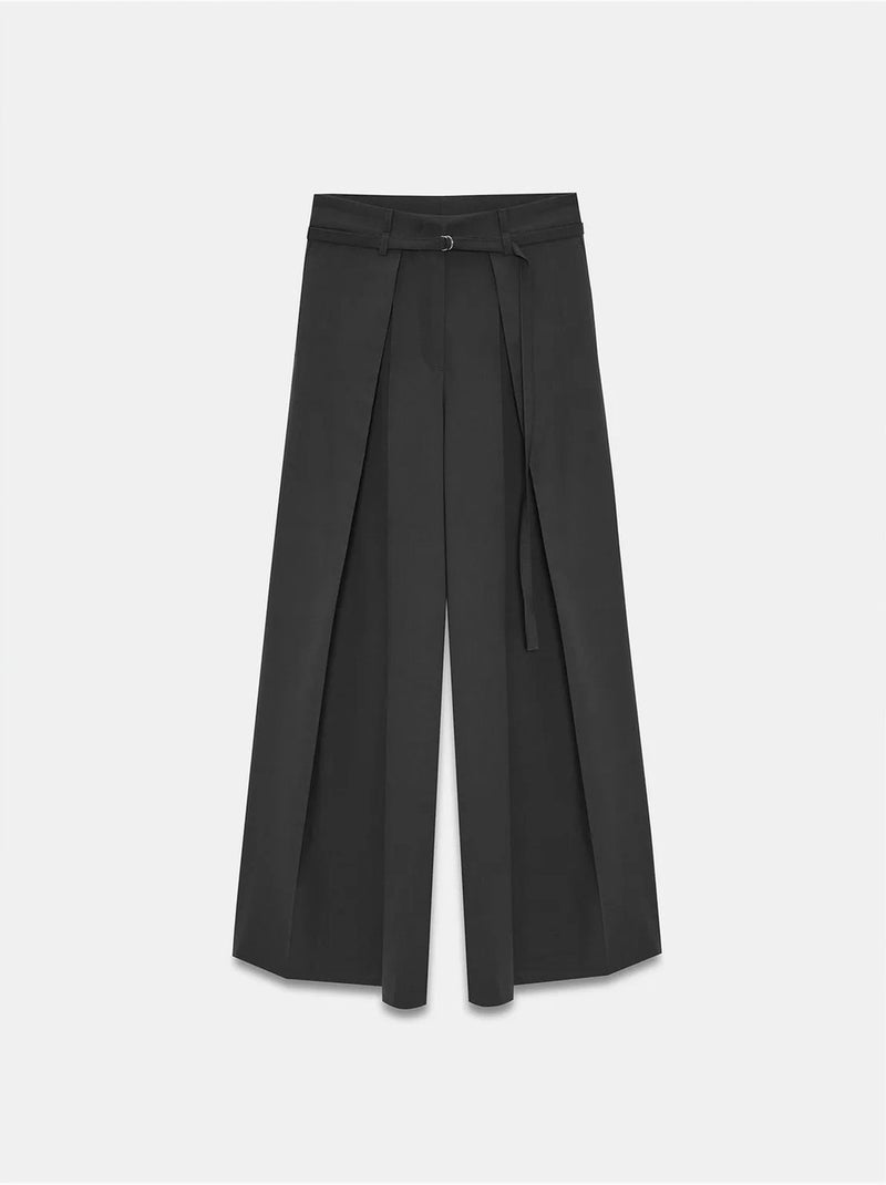 Pantalón de pernera ancha con pinzas dilvin Negro - Kiabi