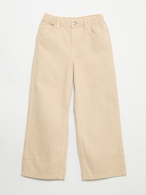 Pantalón de pernera ancha de cintura ajustable - Kiabi Pantalón de pernera ancha de cintura ajustable - Kiabi