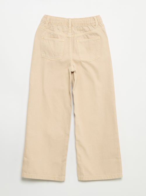 Pantalón de pernera ancha de cintura ajustable - Kiabi Pantalón de pernera ancha de cintura ajustable - Kiabi