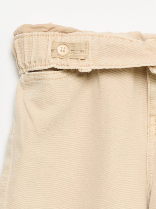 Pantalón de pernera ancha de cintura ajustable - Kiabi Pantalón de pernera ancha de cintura ajustable - Kiabi