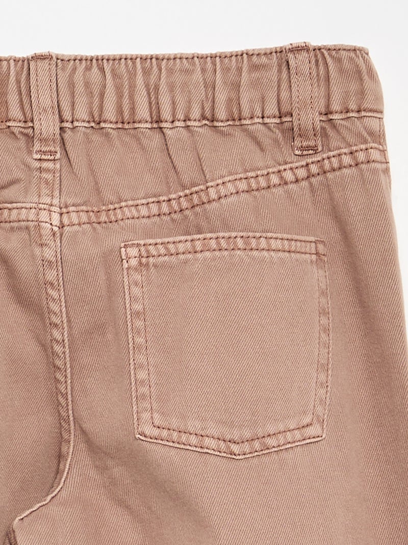 Pantalón de pernera ancha de cintura ajustable Marron - Kiabi