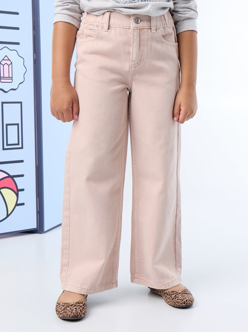 Pantalón de pernera ancha de cintura ajustable - Kiabi Pantalón de pernera ancha de cintura ajustable - Kiabi