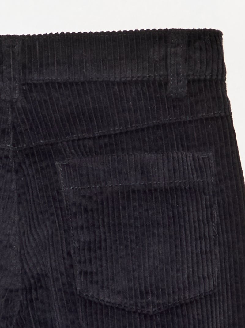 Pantalón de pernera ancha de pana Negro - Kiabi