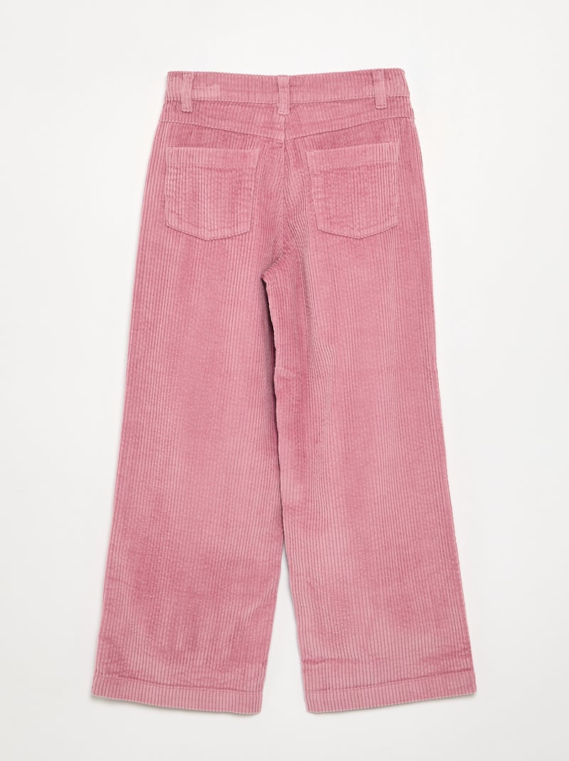 Pantalón de pernera ancha de pana Rosa - Kiabi