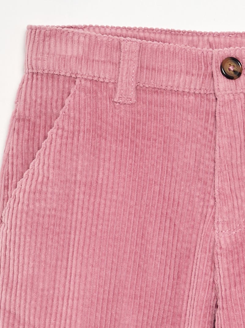 Pantalón de pernera ancha de pana Rosa - Kiabi