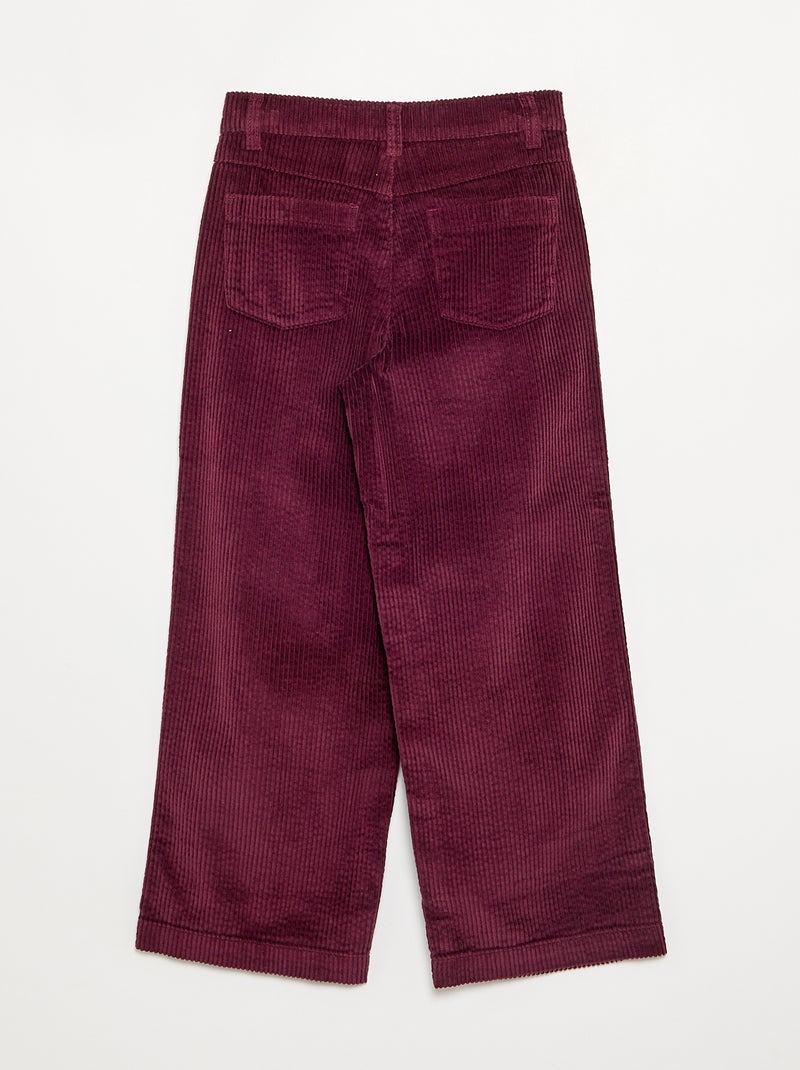 Pantalón de pernera ancha de pana Rosa - Kiabi
