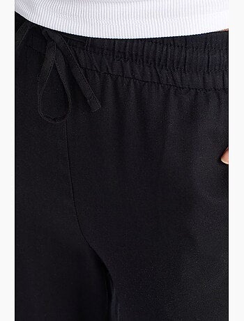 Pantalón de pernera ancha de tencel con cintura con cordón dilvin