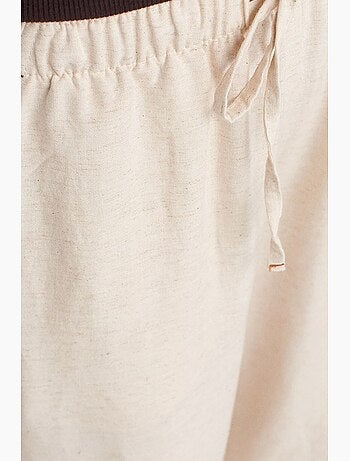 Pantalón de pernera ancha en mezcla de lino dilvin
