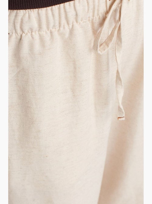 Pantalón de pernera ancha en mezcla de lino dilvin - Kiabi
