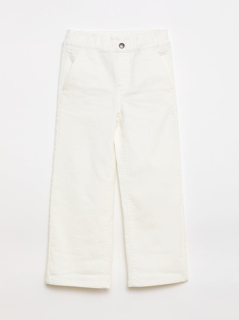 Pantalón de pierna ancha - colección fácil de poner BLANCO - Kiabi