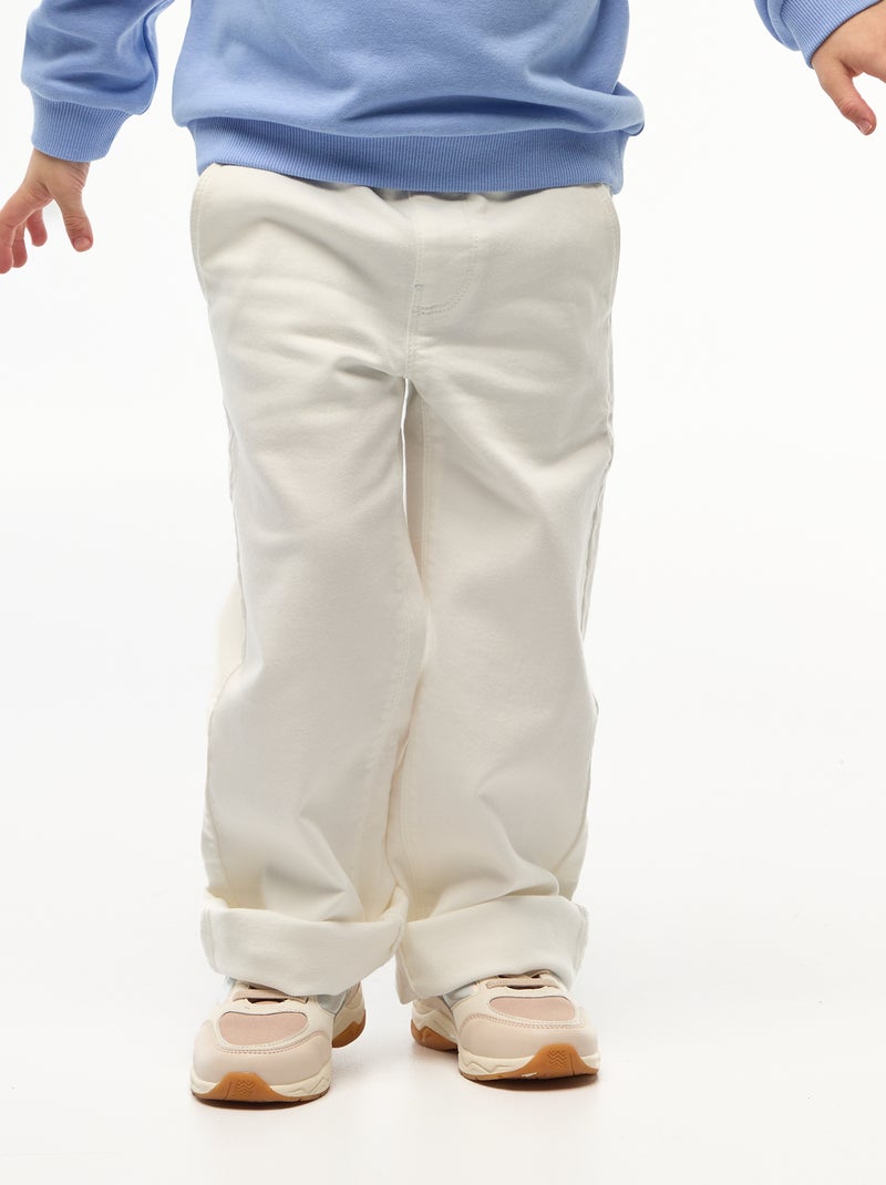 Pantalón de pierna ancha - colección fácil de poner BLANCO - Kiabi