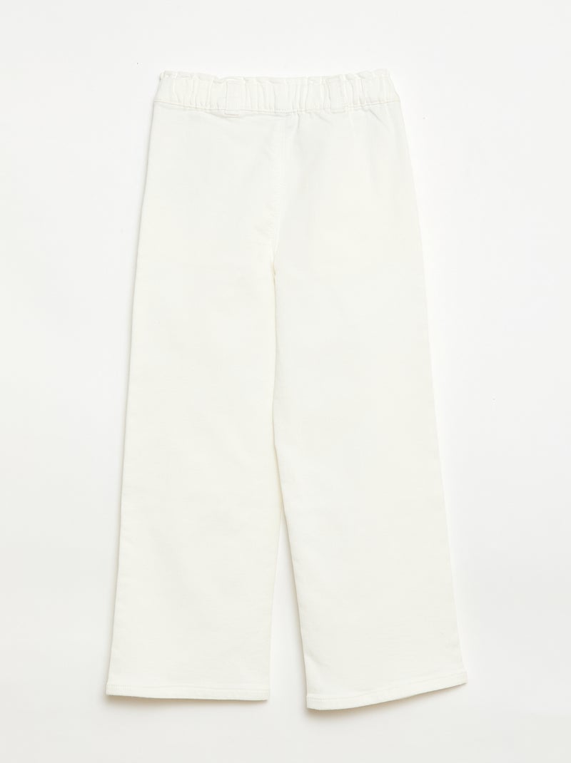 Pantalón de pierna ancha - colección fácil de poner Blanco - Kiabi
