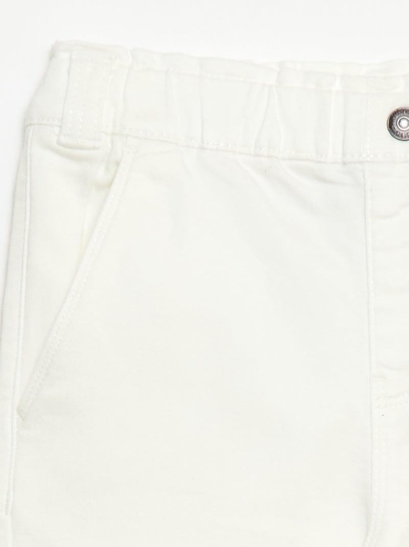 Pantalón de pierna ancha - colección fácil de poner Blanco - Kiabi