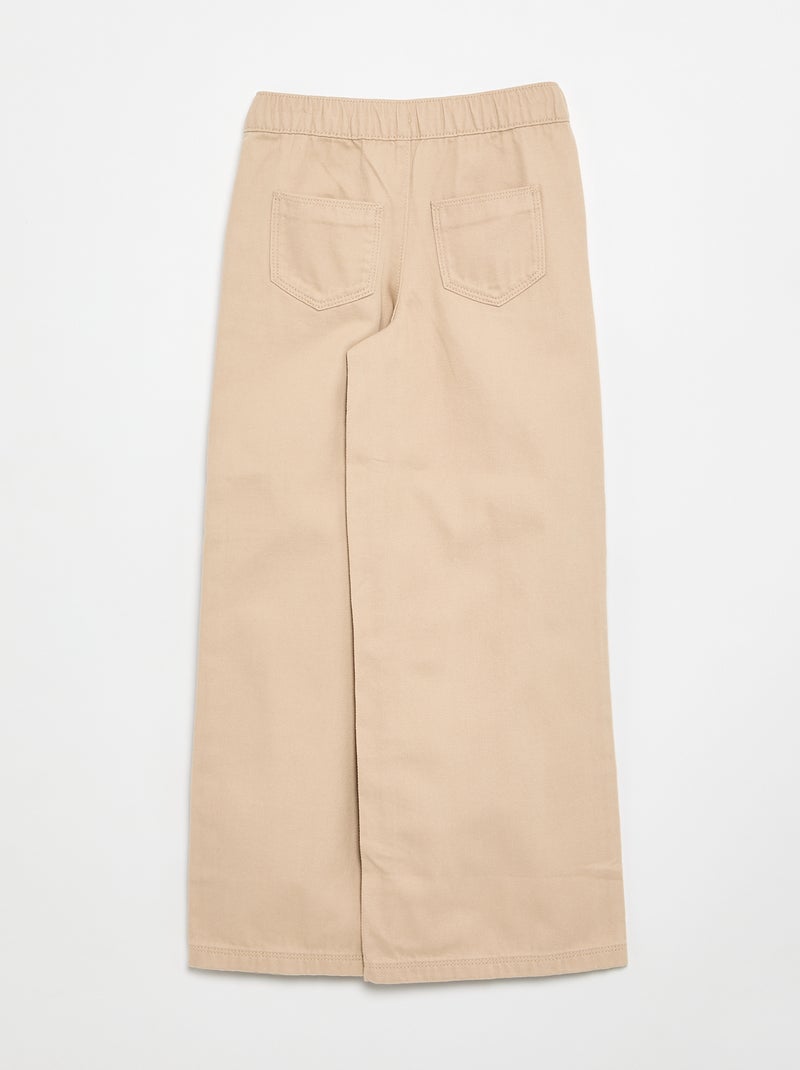 Pantalón de pierna ancha - corte ajustado Beige - Kiabi