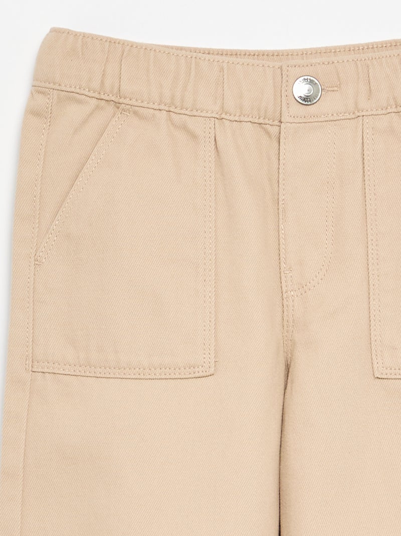 Pantalón de pierna ancha - corte ajustado Beige - Kiabi