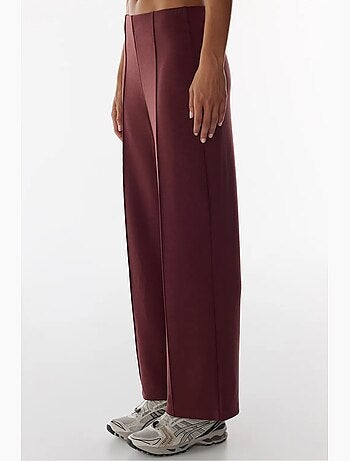 Pantalón de pierna ancha con cintura alta y canalé penti