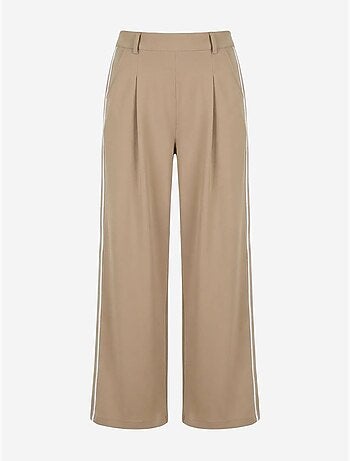 Pantalón de pierna ancha con pinzas y tiro alto my fashion