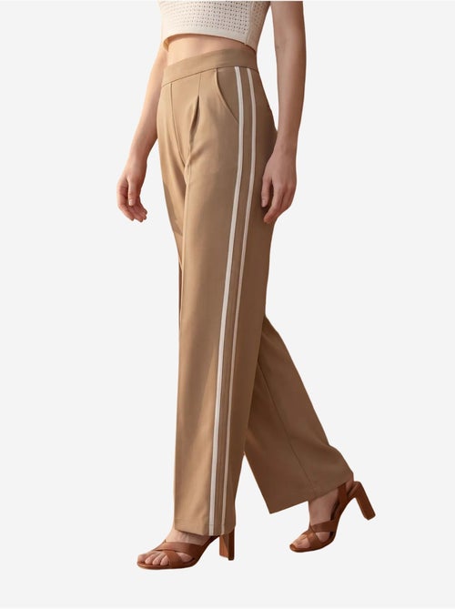 Pantalón de pierna ancha con pinzas y tiro alto my fashion - Kiabi