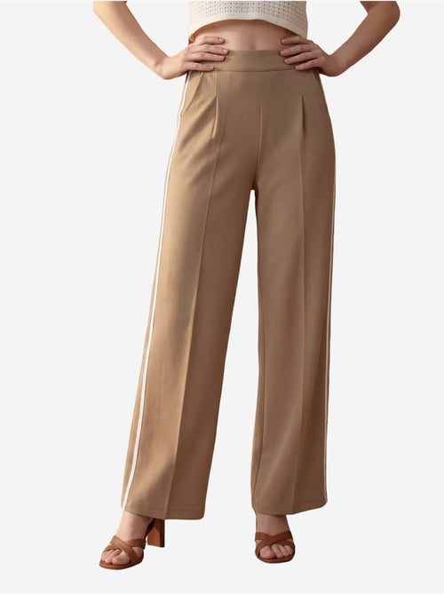 Pantalón de pierna ancha con pinzas y tiro alto my fashion - Kiabi
